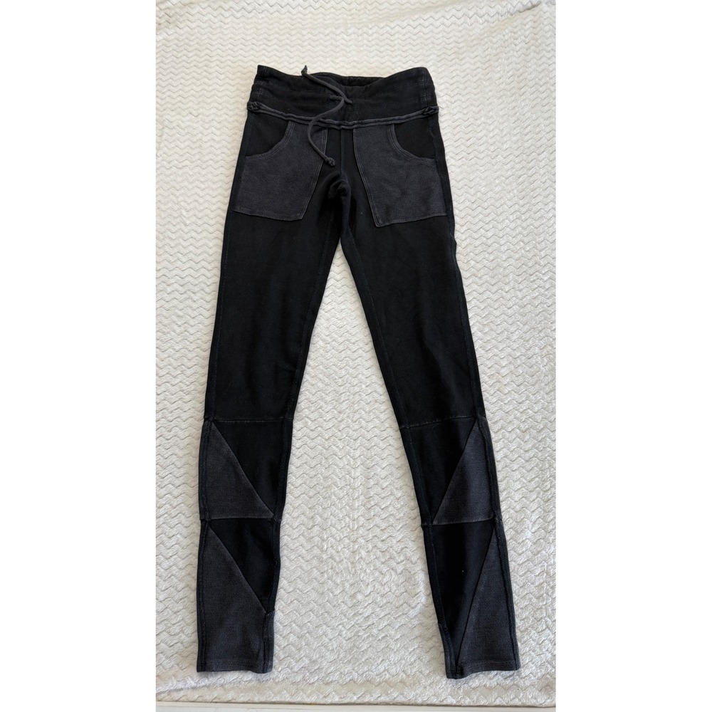 FP Movement Free People Black Paneled Geometric Joggers XS Drawstring Activewear